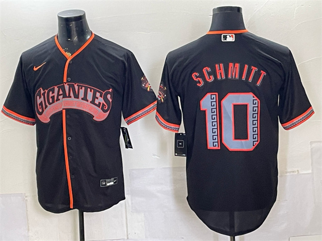 Men's San Francisco Giants #10 Casey Schmitt Black 2026 Alternate Stadium Stitched Baseball Jersey Men's San Francisco Giants #10 Casey Schmitt Black 2026 Alternate Stadium Stitched Baseball Jersey